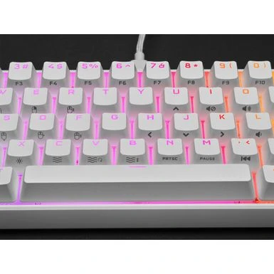 CORSAIR - K65 RGB Mini Wired 60% Mechanical Cherry MX SPEED Linear Switch Gaming Keyboard With PBT Double-Shot Keycaps - White - Image 3
