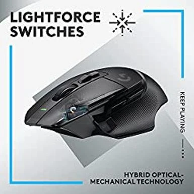 Logitech G502 X Lightspeed Wireless Gaming Mouse - Optical Mouse With LIGHTFORCE Hybrid Optical-Mechanical Switches, Hero 25K Gaming Sensor, Compatible With PC - MacOS/Windows - Black - Image 2