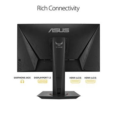 ASUS TUF Gaming VG259QM 24.5” Monitor, 1080P Full HD (1920 X 1080), Fast IPS, 280Hz (Supports 144Hz), G-SYNC Compatible, Extreme Low Motion Blur Sync, 1ms, DisplayHDR 400, Eye Care, DisplayPort HDMI - Image 3