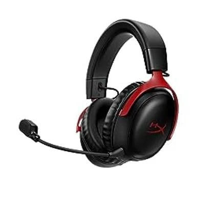 HyperX Cloud III Wireless Gaming Headset For PC, PS5, PS4, Up To 120-hour Battery, 2.4GHz Wireless, 53mm Angled Drivers, Memory Foam, Durable Frame, 10mm Microphone, Red