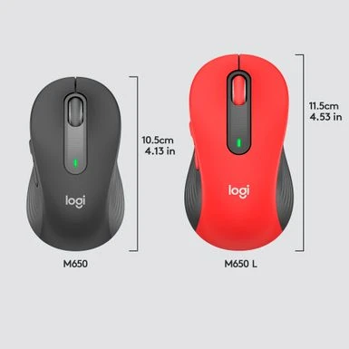 Logitech - Signature M650 L Full-size Wireless Scroll Mouse With Silent Clicks - Red - Image 5