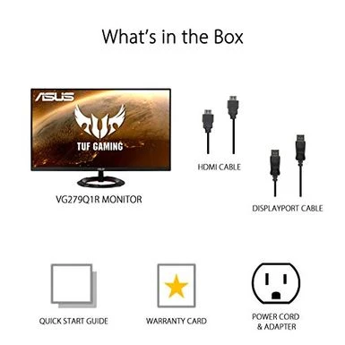 ASUS TUF Gaming 27โ 1080P Monitor (VG279Q1R) - Full HD, IPS, 144Hz, 1ms, Extreme Low Motion Blur, Speaker, FreeSync Premium, Shadow Boost, VESA Mountable, DisplayPort, HDMI, Tilt Adjustable - Image 6