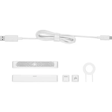 CORSAIR - K65 RGB Mini Wired 60% Mechanical Cherry MX SPEED Linear Switch Gaming Keyboard With PBT Double-Shot Keycaps - White - Image 9