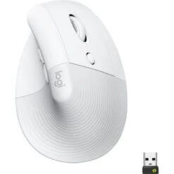 Logitech - Lift Vertical Wireless Ergonomic Mouse With 4 Customizable Buttons - Off-White