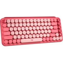 Logitech - POP Keys Wireless Mechanical Tactile Switch Keyboard For Windows/Mac With Customizable Emoji Keys - Heartbreaker Rose