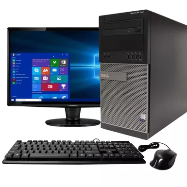 Dell Optiplex 790 Tower Computer, 3.2 GHz Intel I5 Quad Core, 16GB DDR3 RAM, 512GB SSD, Windows 10 Home 64bit, 19in LCD (Refurbished)