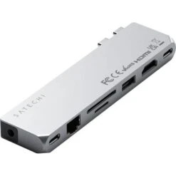 Satechi 8-In-1 Dual USB Type-C Pro Hub Max For Select Apple MacBook Pro & MacBook Air, Silver