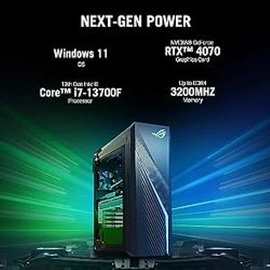 ASUS ROG G16CH (2023) Gaming Desktop PC, 13th Gen Intel Core I7-13700F, NVIDIA GeForce RTX 4070, 1TB NVMe PCIe SSD, 16GB DDR4 RAM, Windows 11, G16CH-DB774,Grey - Image 9