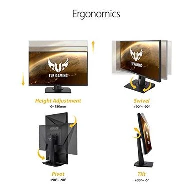 ASUS TUF Gaming VG259QM 24.5” Monitor, 1080P Full HD (1920 X 1080), Fast IPS, 280Hz (Supports 144Hz), G-SYNC Compatible, Extreme Low Motion Blur Sync, 1ms, DisplayHDR 400, Eye Care, DisplayPort HDMI - Image 7