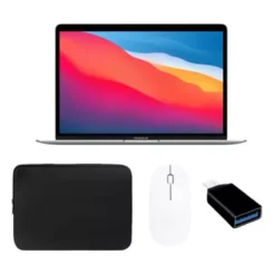 MacBook Air 13.3" Laptop Apple M1 Chip 8GB Memory 256GB SSD (Latest Model) Silver (Black Sleeve Bundle)
