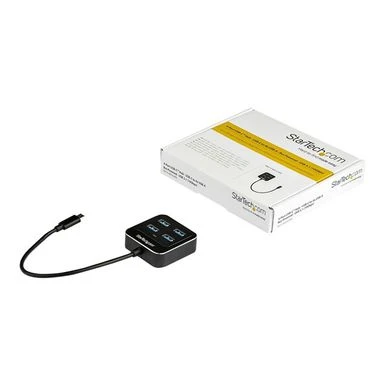StarTech.com 4-Port USB C Hub USB-C To 4x USB-A Ports SuperSpeed 10Gbps USB 3.1/USB 3.2 Gen 2 Type-C Hub USB Bus Powered Portable/Compact USB-C To USB Adapter Hub For Laptop Aluminum - Windows/macOS/Linux (HB31C4AB) - Hub - 4 Ports - Image 2