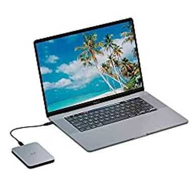 Seagate LaCie Mobile Drive 1TB External Hard Drive Portable HDD - Moon Silver, USB-C 3.2, For PC And Mac, Post-Consumer Recycled, With Adobe All Apps Plan And Rescue Services (STLP1000400) - Image 2