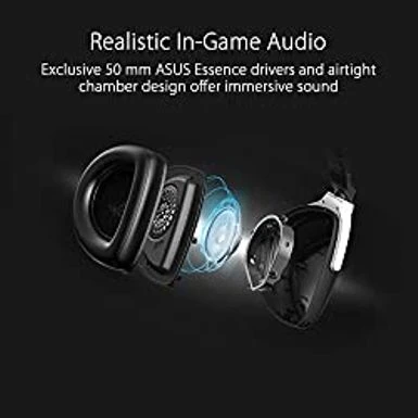 ASUS ROG Delta S Wireless Gaming Headset (AI Beamforming Mic, 7.1 Surround Sound, 50mm Drivers, Lightweight, Low-Latency, 2.4GHz, Bluetooth, USB-C, For PC, Mac, PS4, PS5, Switch, Mobile Device)-Black - Image 3