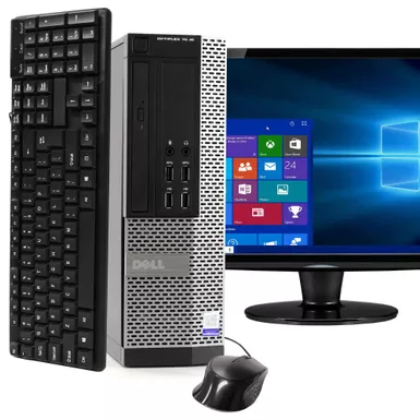 Dell Optiplex 7020 Desktop Computer, 3.2 GHz Intel I5 Quad Core, 4GB DDR3 RAM, 1TB HDD, Windows 10 Professional 64bit, New 24in LCD (Refurbished)